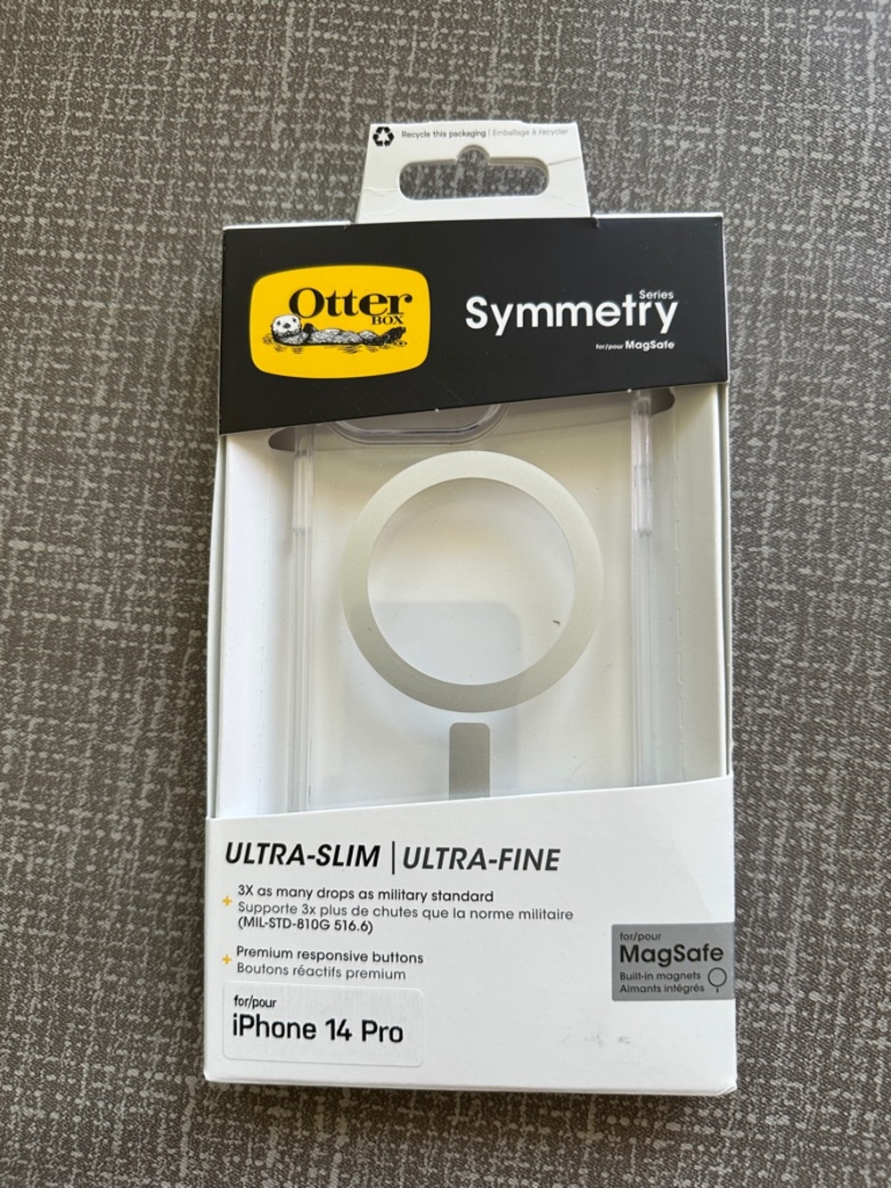 OtterBox Symmetry Series Clear MagSafe Case with White Ring